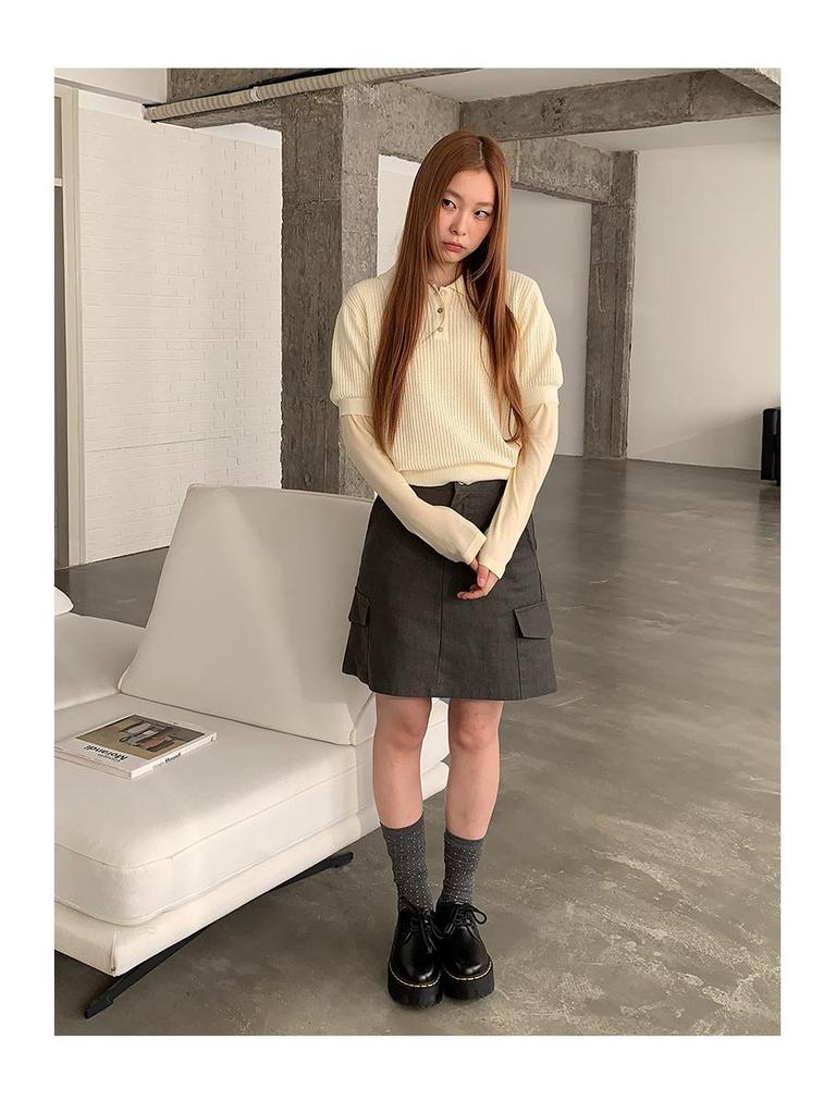 Sunai Damen High-Waist A-Linie Schlankmachender Weißer Cargo Minirock, Kollektion 2026