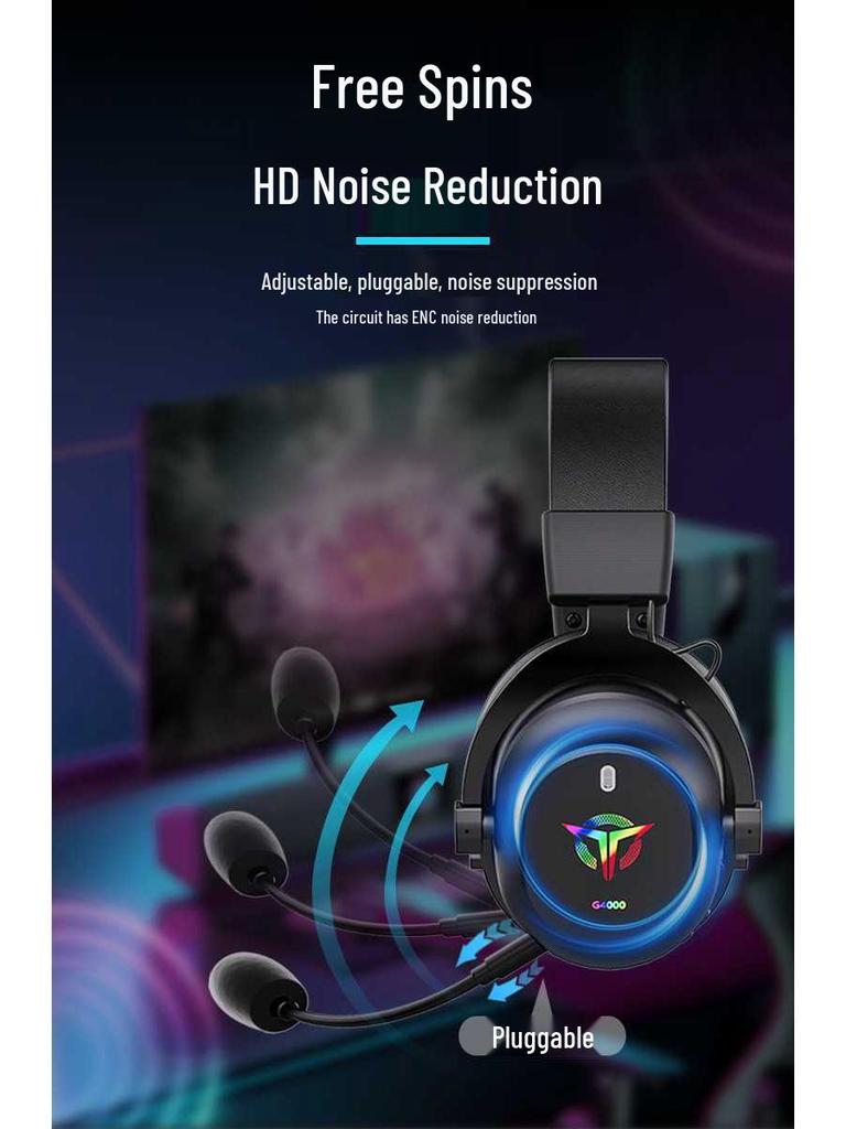 Cross-border Noise Cancelling Wireless Bluetooth Gaming Headset with Ultra-long Battery Life