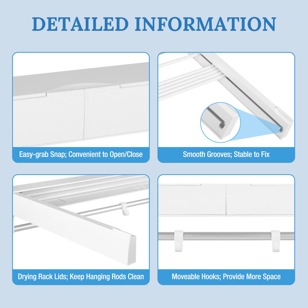 Wall Mounted Clothes Drying Rack Indoor, Retractable Collapsible Towel Drying Rack Clothing Drying Racks For Hanging Clothes