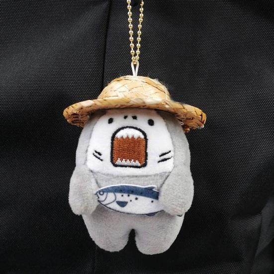 Plush Doll Pendant Multifunctional Anti-deform Various Styles Grumpy Shark Doll Keychain for Adults