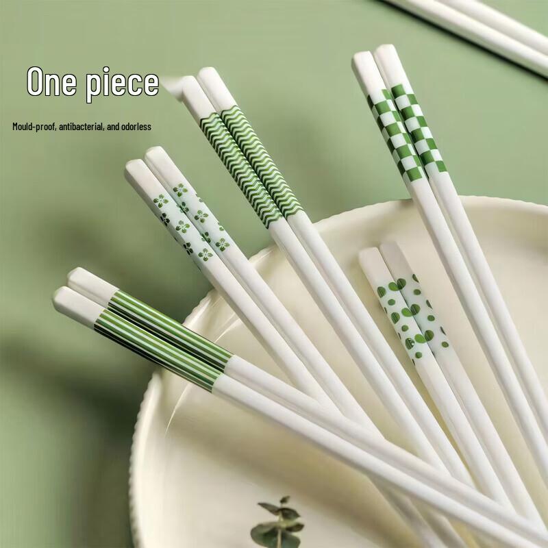 ZISIZ Jingdezhen Ceramic Chopsticks - Green Serenity (5 Pairs)
