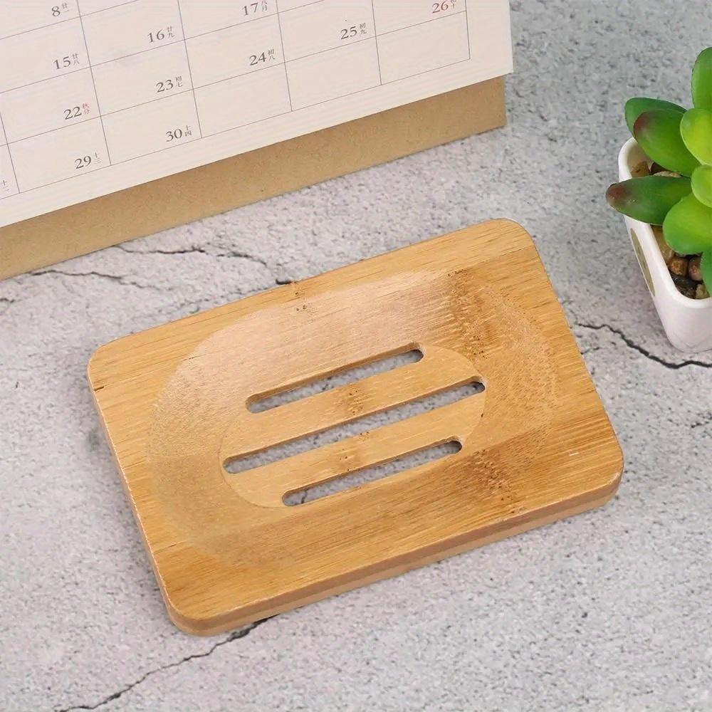 1 jabonera de madera para baño, escurridor de jabón, soporte para jabón de ducha, accesorios de cocina, contenedor de bambú