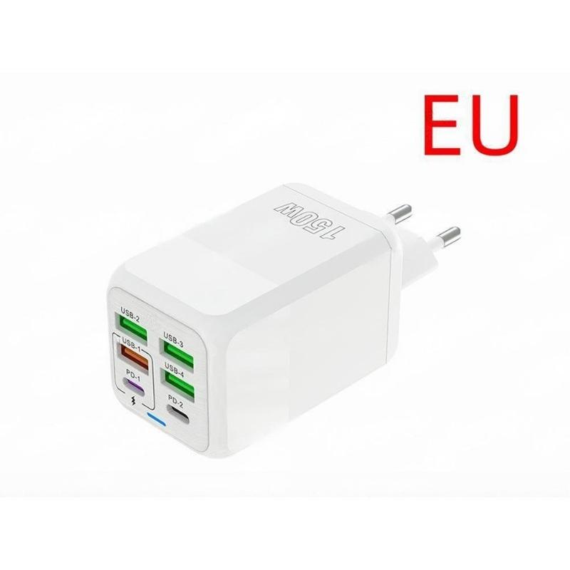 1PC 150W full protocol super fast charging charging head, multi-port charger, desktop multi-function adapter