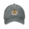 Tiger Head Print Black Cap  New Vintage Washed Cotton Baseball Cap Parent Kids Sun Hats