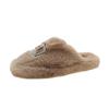 Fashion Autumn and Winter Fluffy Couple Cotton Slipper Women's Bag Cute Thick Bottom Cartoon Non-slip Interior for Family Use