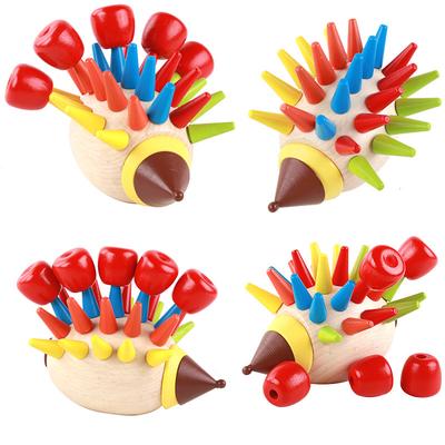 Magnetic Hedgehog DIY Inserted Toy Wooden Building Blocks Children Early Childhood Education
