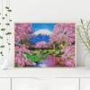Full Round Diamond Painting 5D Landscape Cherry Blossoms Diamond Art Embroidery Mountain Home Decoration 30x40cm/12x16inch