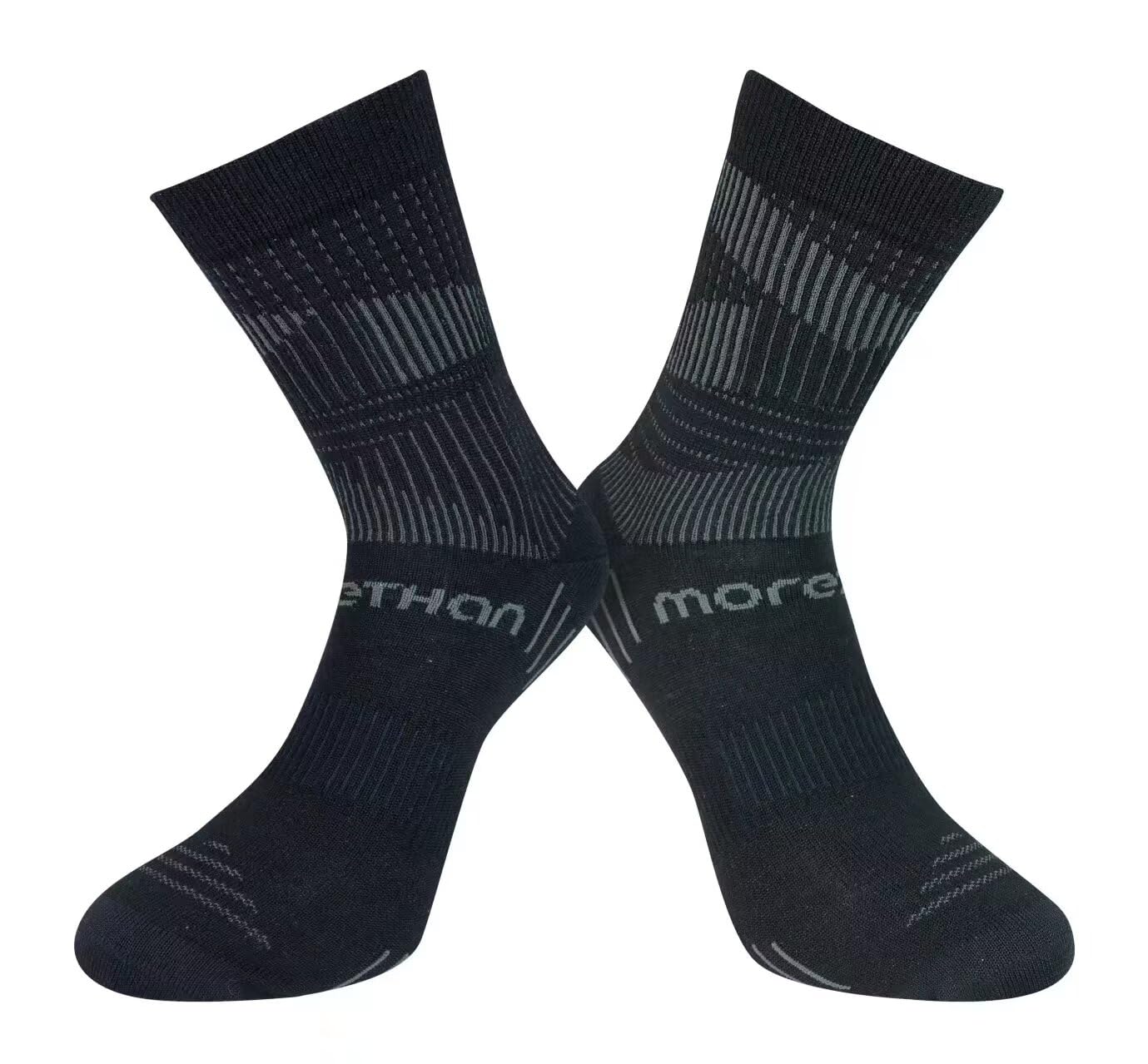 

Носки для велоспорта Morethan из мериносовой шерсти, дышащие для спорта и активного отдыха (Размеры 25.0-28.0см / Черный) - Теплый, Быстросохнущий, Устойчивый к запаху, / DVA-013 чёрный