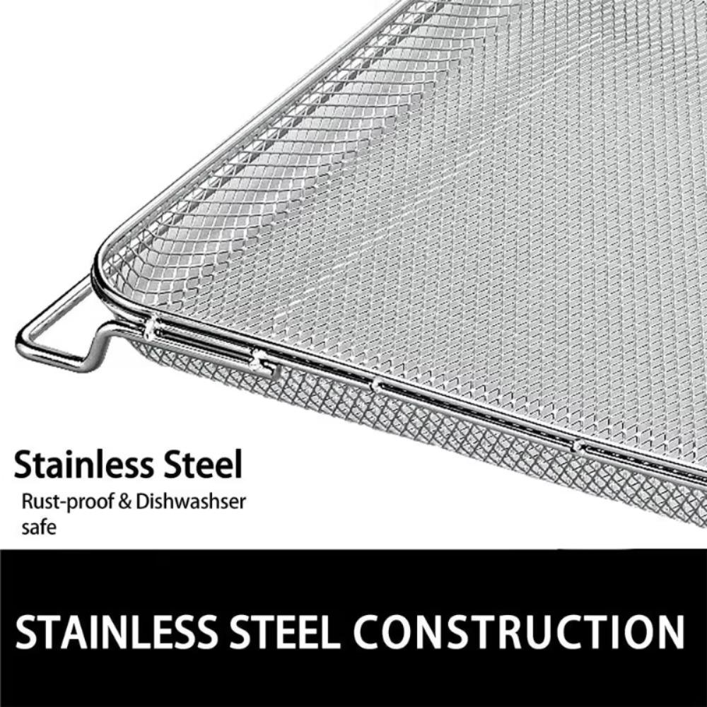 304 Stainless Steel Air Fryer Baking Net Dishwasher Safe Oven Crisper Tray Kitchen