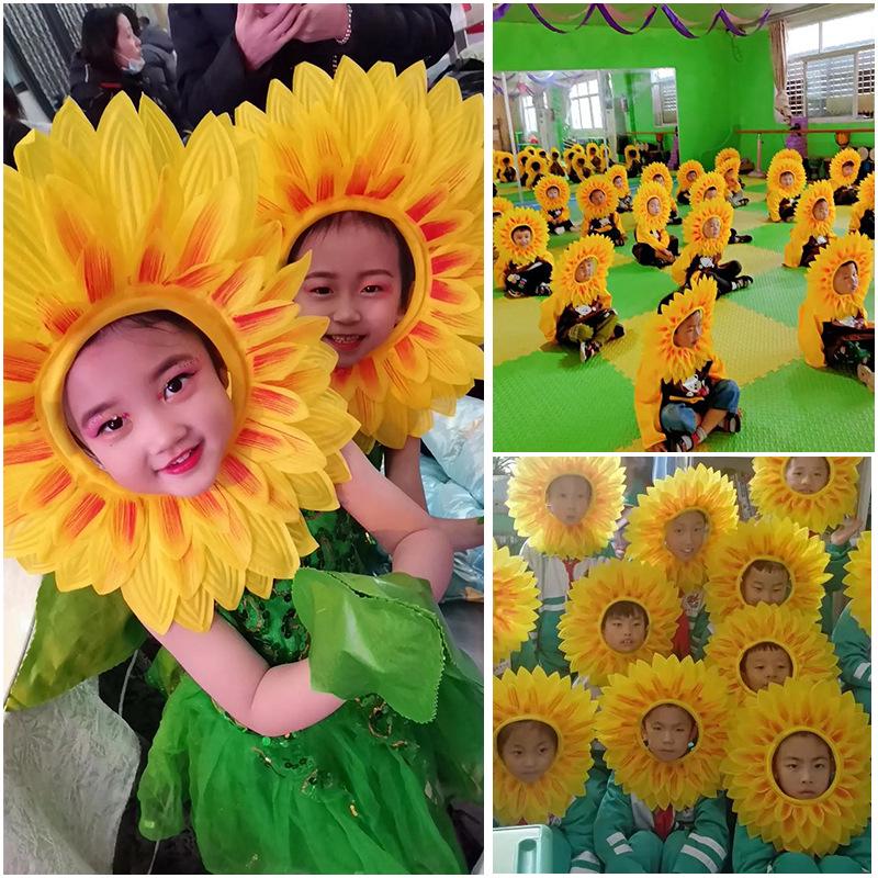 Children's Sunflower Headgear for Dance and Sports Events