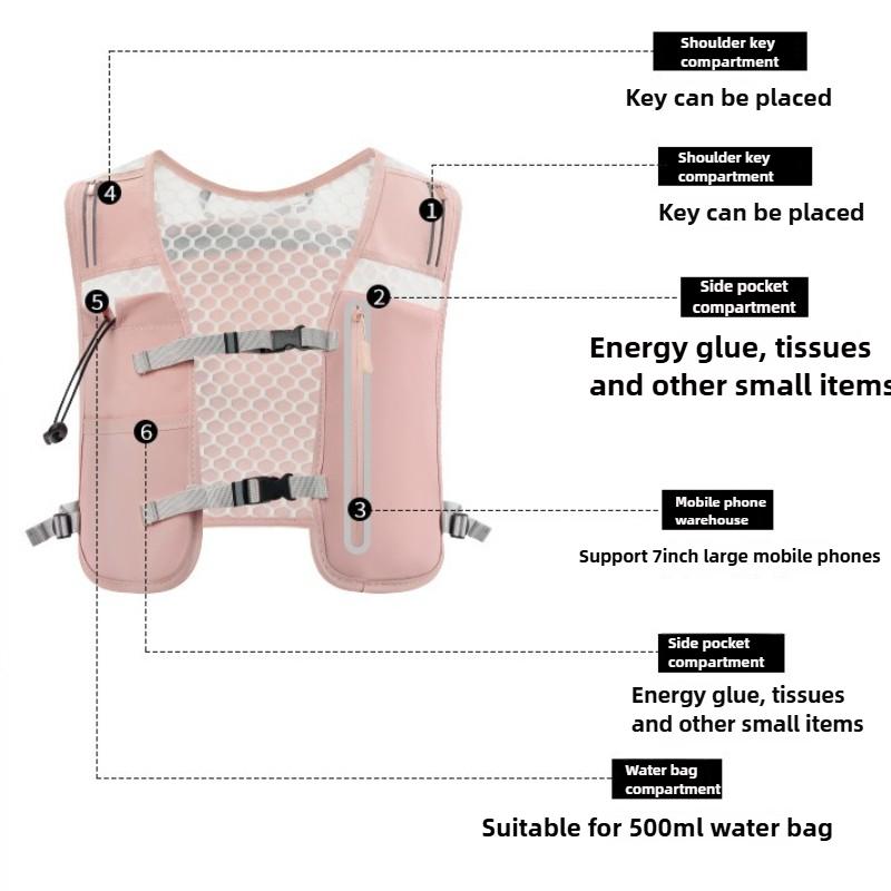 Ultralight Breathable Hydration Vest  Reflective Safety Running Vest for Men Women Adjustable Cycling Hiking Marathon Backpack