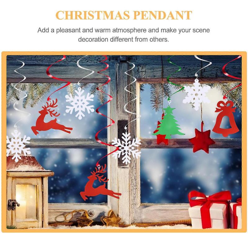 Hängende Wirbel-Dekoration Weihnachtsdekoration 24 Stück PVC Sortiert