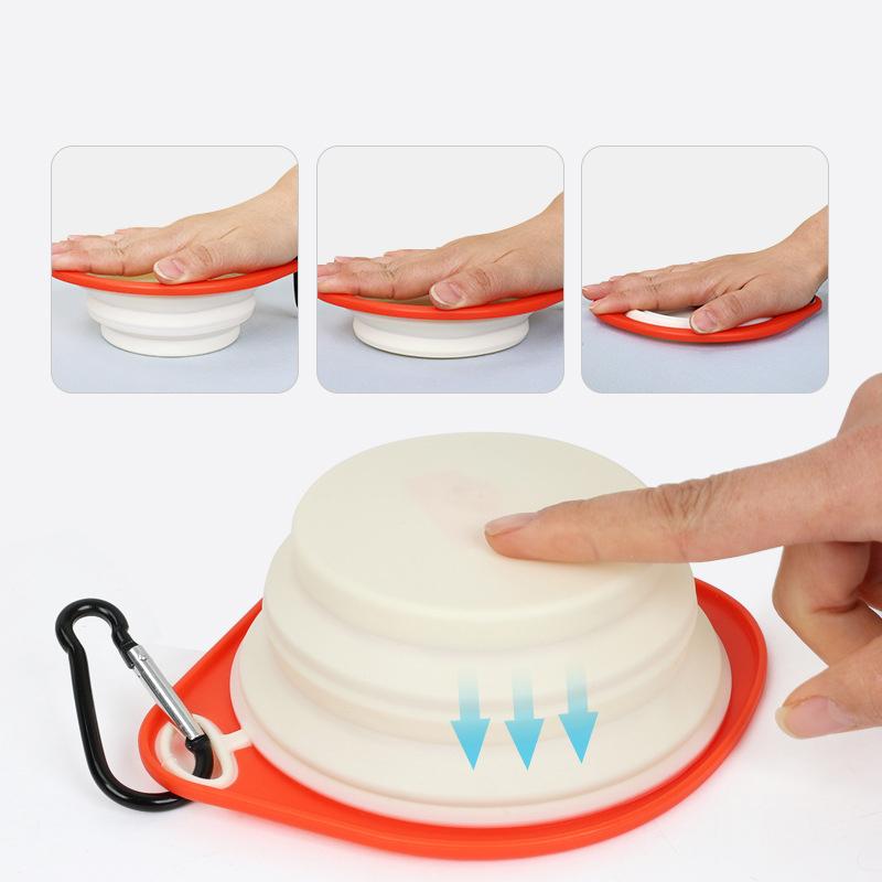Collapsible Dog Bowl Silicone Dog Food Container Health And Safety Pet Travel Drinking Bowl Feeding Plate