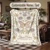 Butterfly Dreams Space Theme Throw Blanket Custom Name Text Personalized Blanket Soft Cozy Blanket for Home Sofa Bed