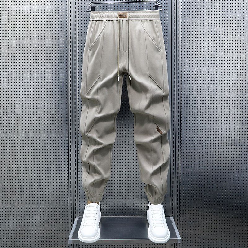 Trade Surplus Spring and Autumn New Trendy Brand Casual Pants for Men, Comfortable Versatile Sports Sweatpants with Drawstring, Loose Fit Jogger Pants