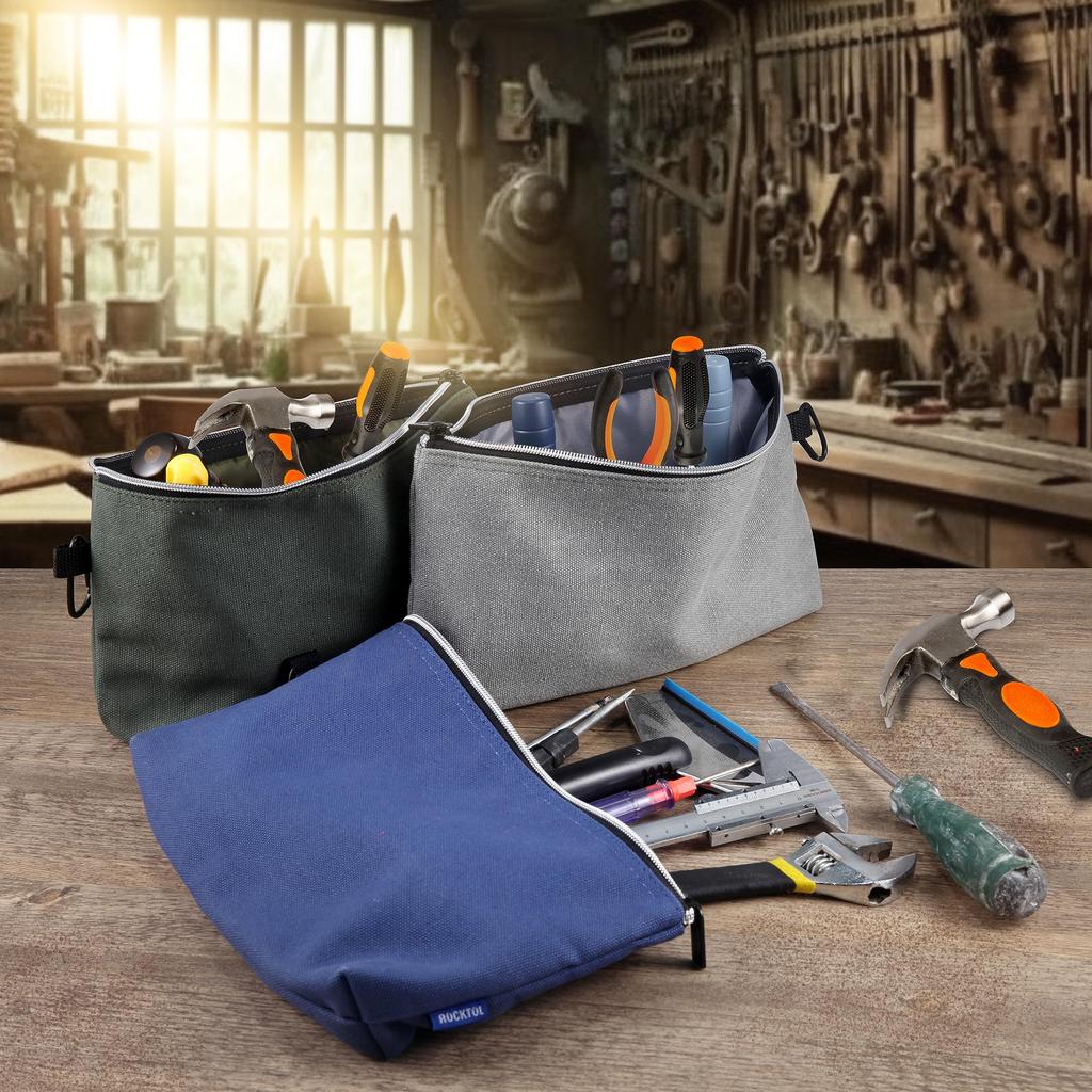 ROCKTOL Tool Canvas Zipper Small Tool Tool Organizer Bags with Metal Zippers and Utility Bags for and Assorted Colors Bags, Bags, Bags, Pouches,