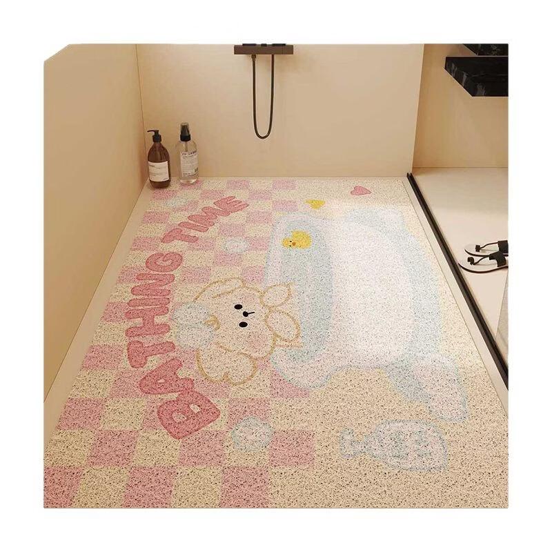 OEING Cartoon Puppy & Bear Hollow-out Bathroom Mat