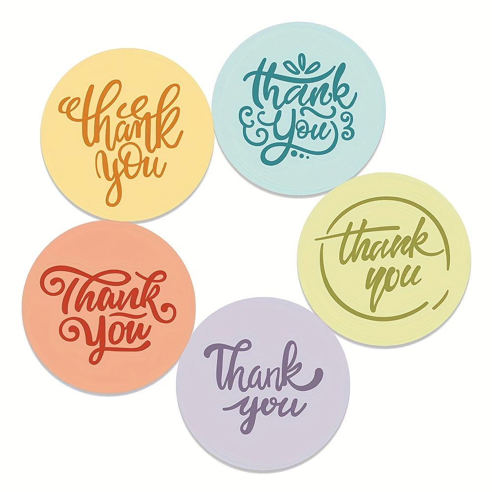 500pcs Glossy Finish Round Paper Stickers, Single Use, Thank You Labels for Envelopes, Birthday, Christmas Party Gift Decoration