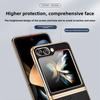 Gold and Silver Frame Electroplated PU Leather Phone Case for Samsung Z Flip 7 6 5 Flip6 Flip5 Flip4 Flip7 Protective Cover