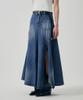 Teulimingbeodeu Panel Line Denim Flare Skirt [ Blue ]