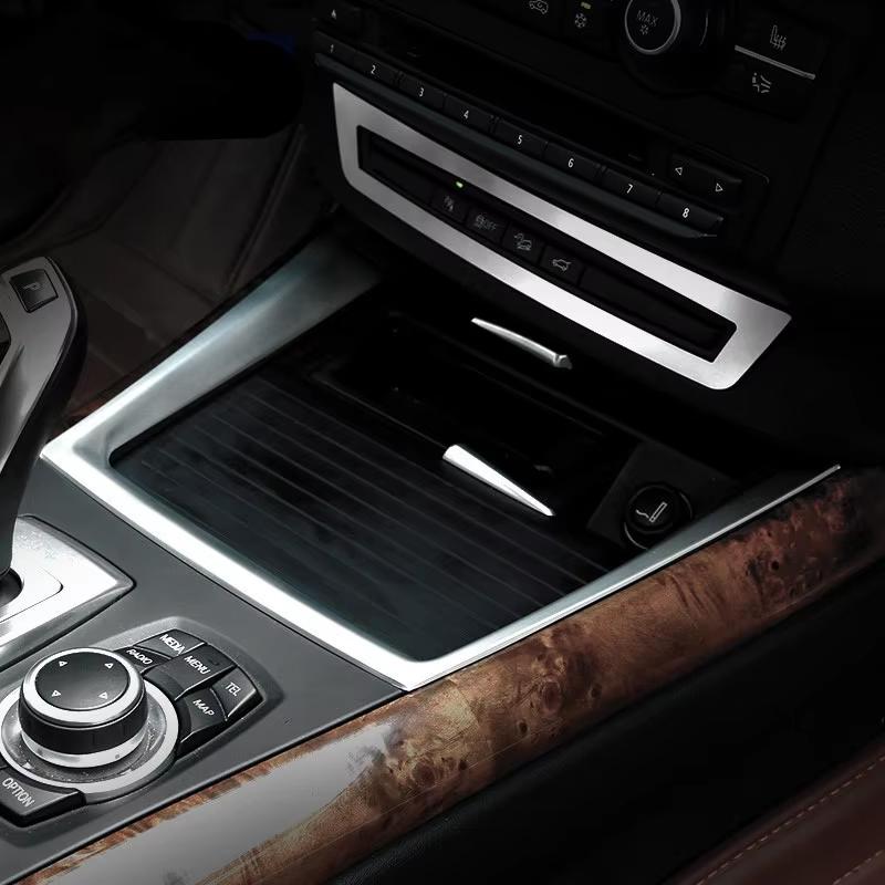 Car Water Cup Holder Cover Trim Central Control Cup Holder Decorative Frame for BMW X5 X6 E70 E71 2008 2009 2010 2011 2012 2013