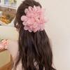 Super Fairy Chiffon Pearl Flowers Crab Hairpin for Hair Trendy Hair Claw Popular Ponytail Shark Clip Woman Barrettes Hairgrips