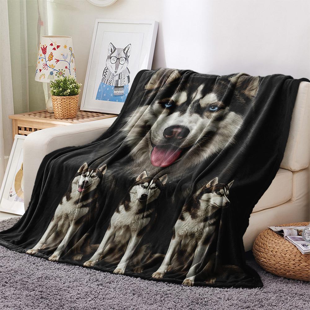 1PC Cute pets Print Flannel Blanket, High quality Comfortable for All Seasons, Home Decor, Warmth and Comfort, Perfect for Christmas Gifts