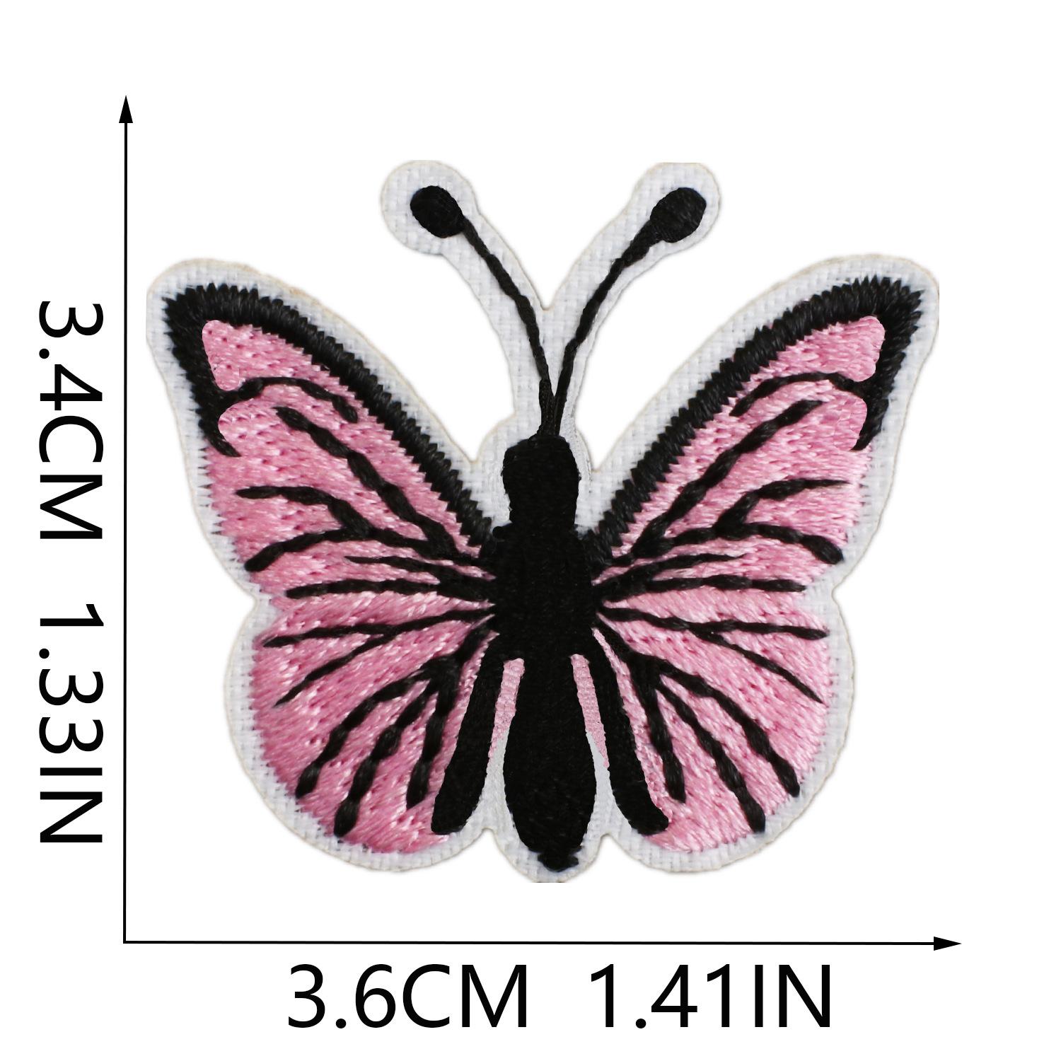 

Pink Butterfly Embroidery Cloth Sticker Cartoon Clothes Decoration Colorful Butterfly Patch Sticker Computer Embroidery Chapter Boy no. 48_3 pieces