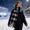 1-4pcs Thickened Plaid Scarf for Women Soft Warm Winter Windproof Wrap for Daily Outdoor Activities Versatile Fashion Accessory