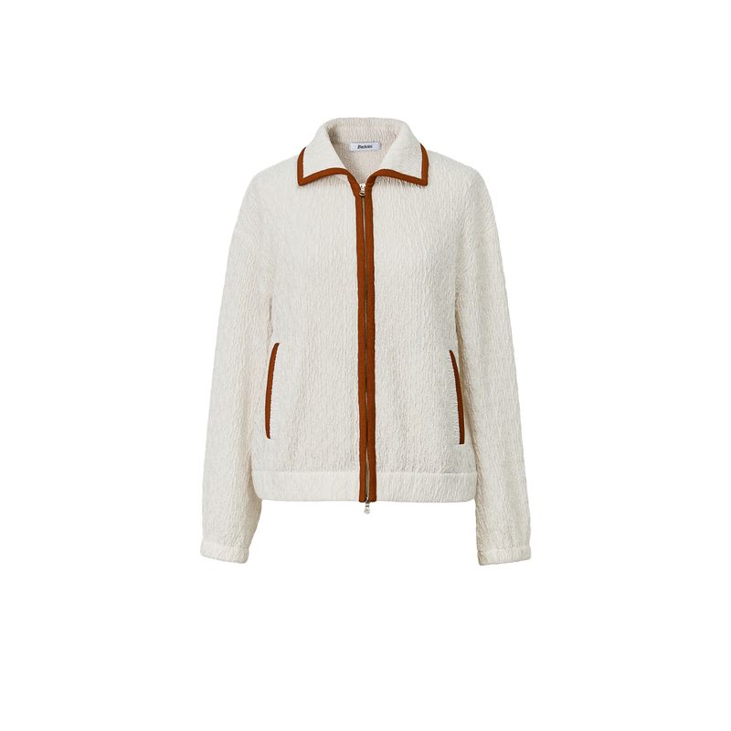 

Blacknini Tiramisu Island Import Ancient Loom Ruched Texture Contrast Color Knit Casual Outwear Knitting Outwear (limited by Oban Taki) S