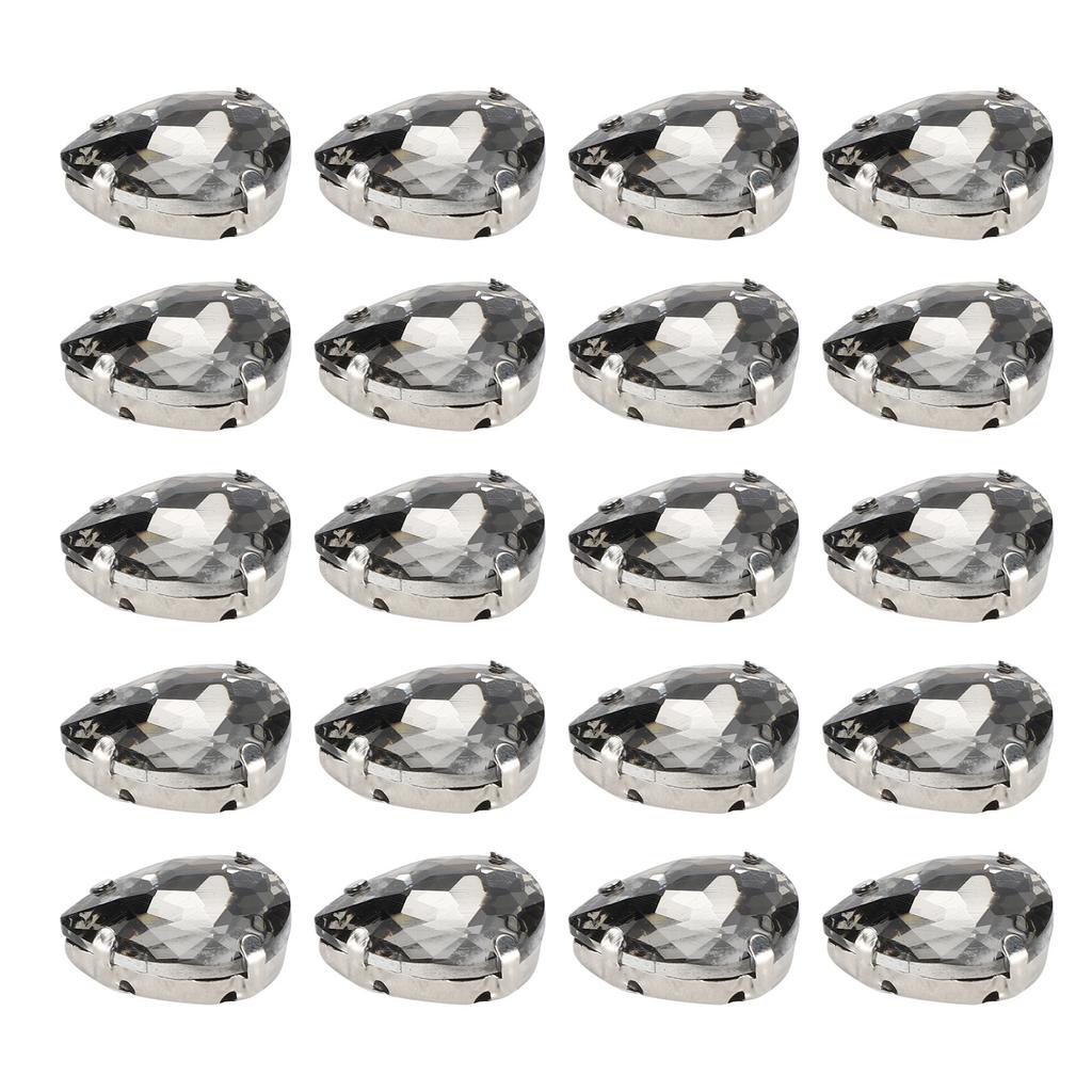 20Pcs DIY Claw Diamonds Wedding Dress Retro Fashion Craft Glass Clothing Decorations15 X 18mm