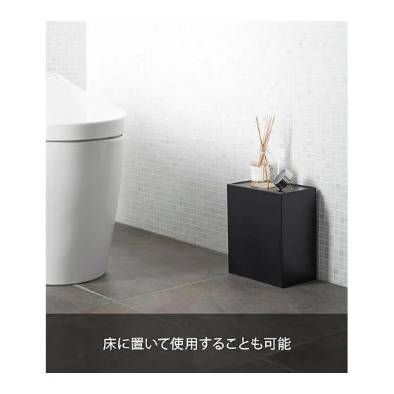 Yamazaki Jitsugyo (Gypsum Board Tweezers and Wood Screws Included) Wall Toilet Pot & Storage Case Black Approx. W20.5XD12.2XH24cm Tower Flap Type