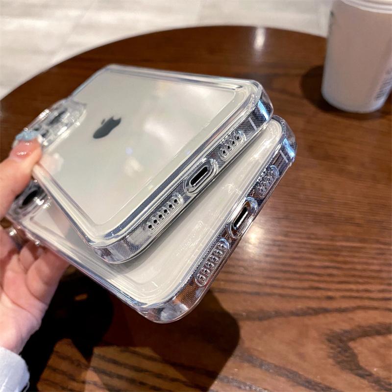 Shockproof Transparent Acrylic Case For Iphone 12 13 11 Pro Max X Xs Xr Clear Crystal Tpu Bumper Cover For Iphone Cases