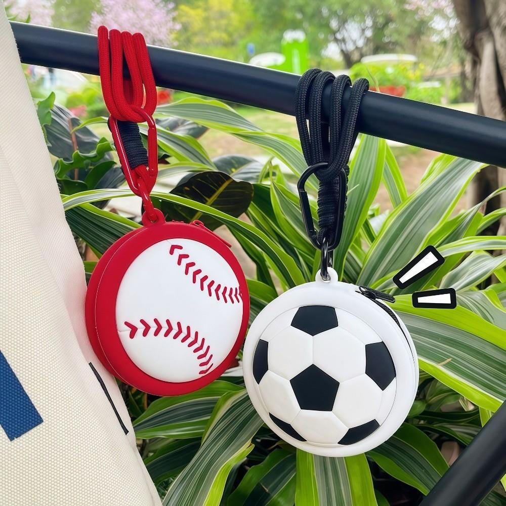 Sporty Ball Shaped Coin Purse Basketball Storage Bag Cartoon Headphone Pouch Daily Storage