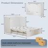 Armário Completo de Cama Escamoteável: Cama Armário Branca com Estação de Carregamento, Camas Murphy Cubo com Gavetas, Camas Escondidas Modernas para Espaços Pequenos