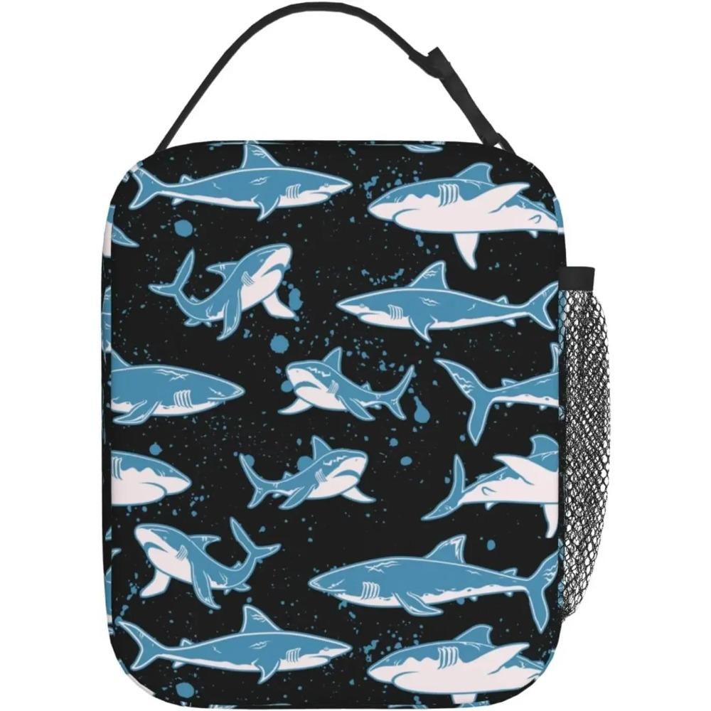 Borsa Termica Porta Pranzo Shark per Adolescenti Bambini Borse Tote Frigo Antiperdita Riutilizzabile Porta Pranzo Isolato per Ufficio Scuola Picnic Viaggio