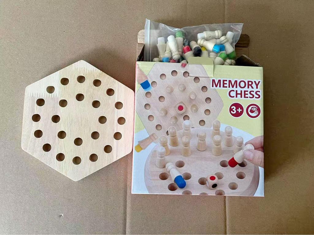 Cross-Border Wooden Memory Chess & Puzzle Board Game for Kids - Early Education & Parent-Child Interaction Toy