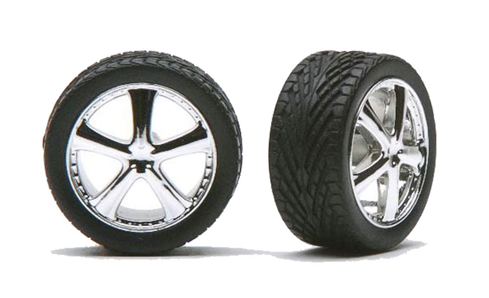 

Pegasus Hobby Chrome Set of 4 with Tires 1/24 BELAGIO s Wheels, Plated,