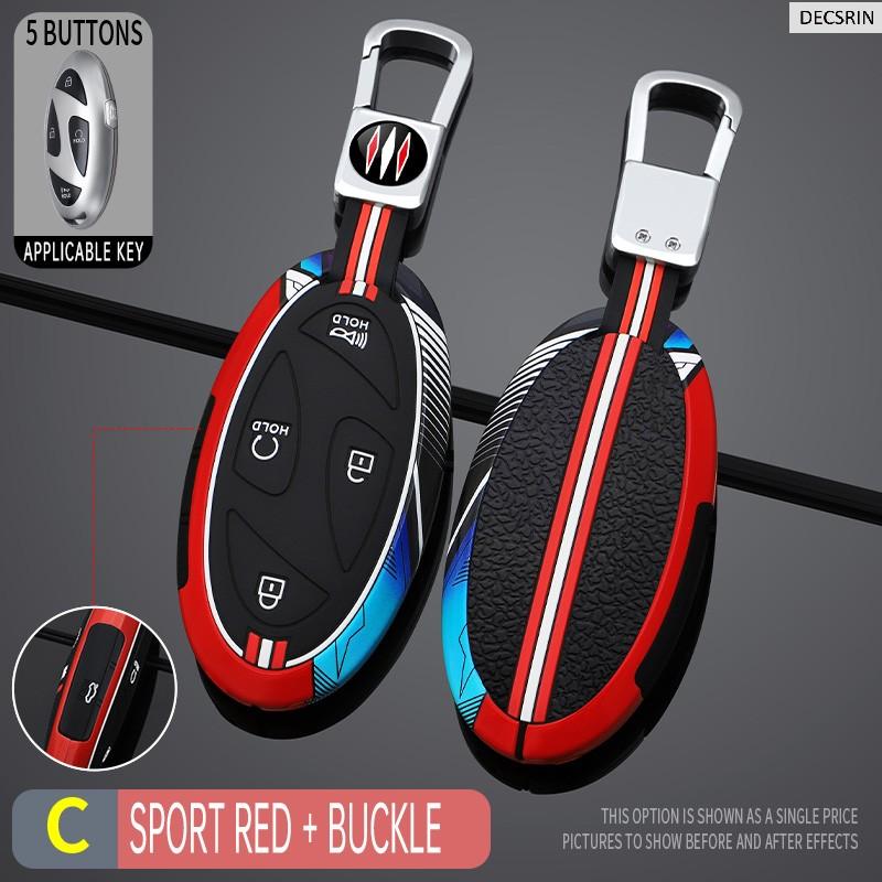 5 7 Buttons Zinc Alloy + Silicone Car Key Case Cover For Hyundai Kona Ev Grandeur GN7 IONIQ 6 2023 2024 Remote Key Protect Shell