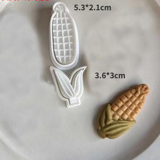 

Corn Cookie Cutter Mold 3D Cartoon Vegetables Fruits Corn Shaped Biscuit Embossing Mould PLA Fondant Cake Decorating Tools