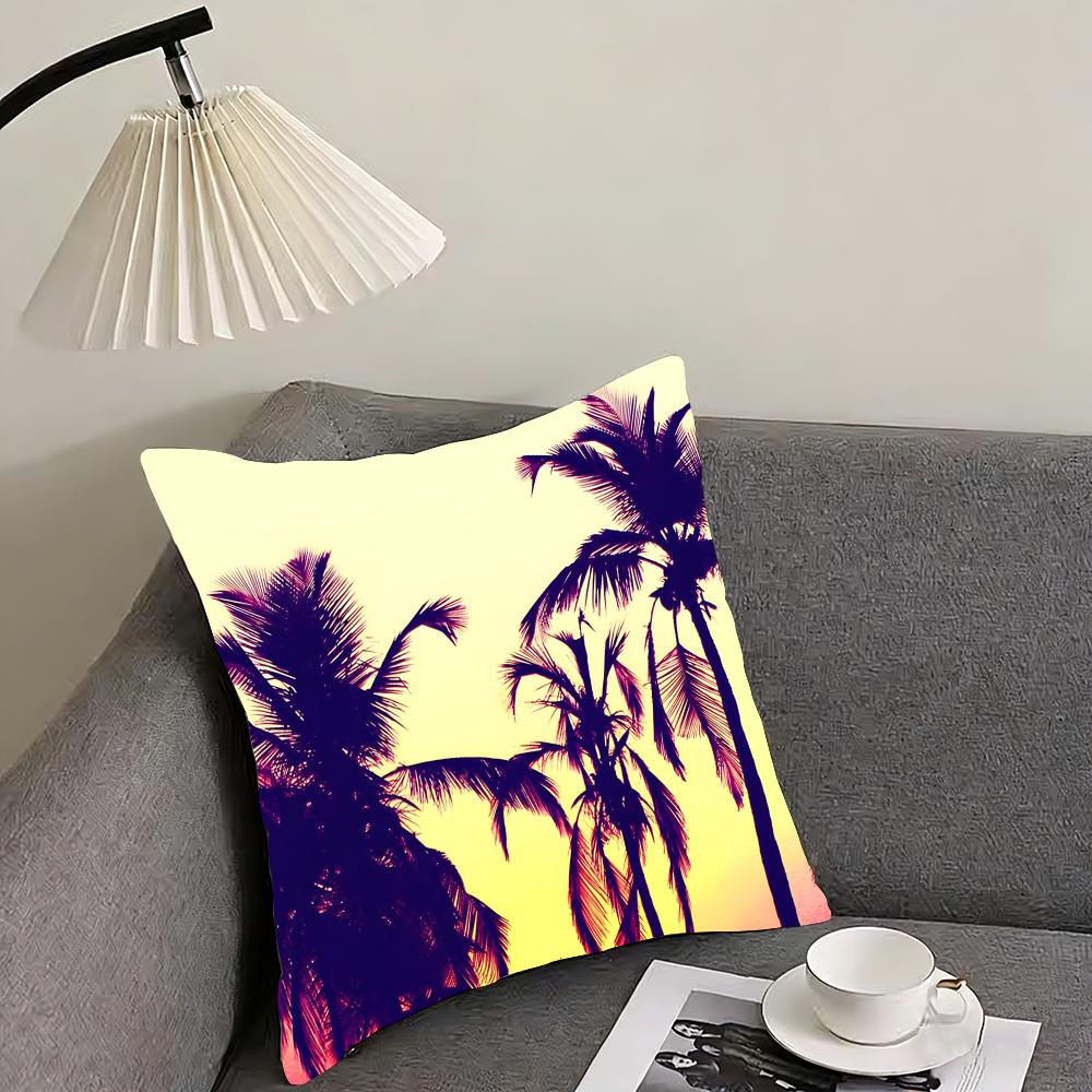 Tropical Scenery Ins Cushion Cover Pillowcase Ultra Soft Skin Friendly Fabric Cloud Like Comfort & Concealed Zipper
