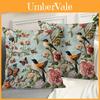 Funda de Cojín de Terciopelo Bordada con Pájaro y Mariposa Floral Para Decoración de Sala de Estar