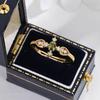 Li Luo Vintage Gold Gebürsteter 925 Sterling Silber Verstellbarer Damenring