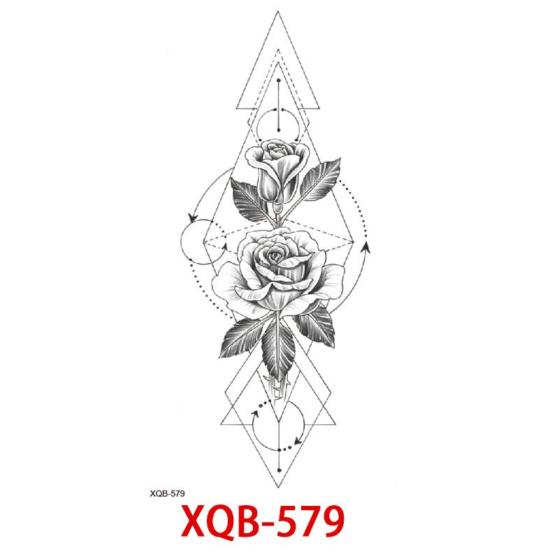 Small Full Arm Tattoo Sticker, Flower Letters, Plain Flower Tattoo Sticker Tattoo