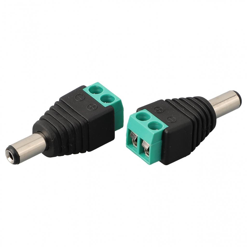 10PCS Male DC Connectors for Power Supply Applications In Black