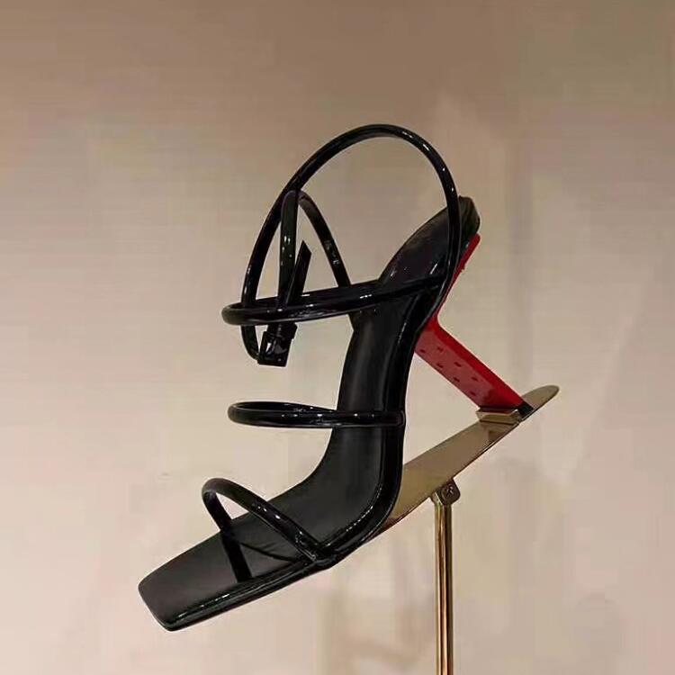 

Fashion Minimalist Gold Silver Cross Strap Irregular High Heels Sandals Brand Fashion European American Sexy Square Toe High Heels 43 34