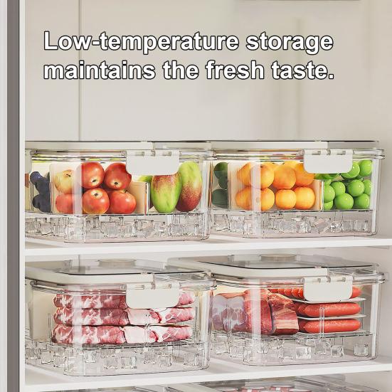 Fresh-keeping Box Airtight Leak-proof Food Storage Container with Silicone Seal And Handle Storage Box for Fruits Snacks Picnic