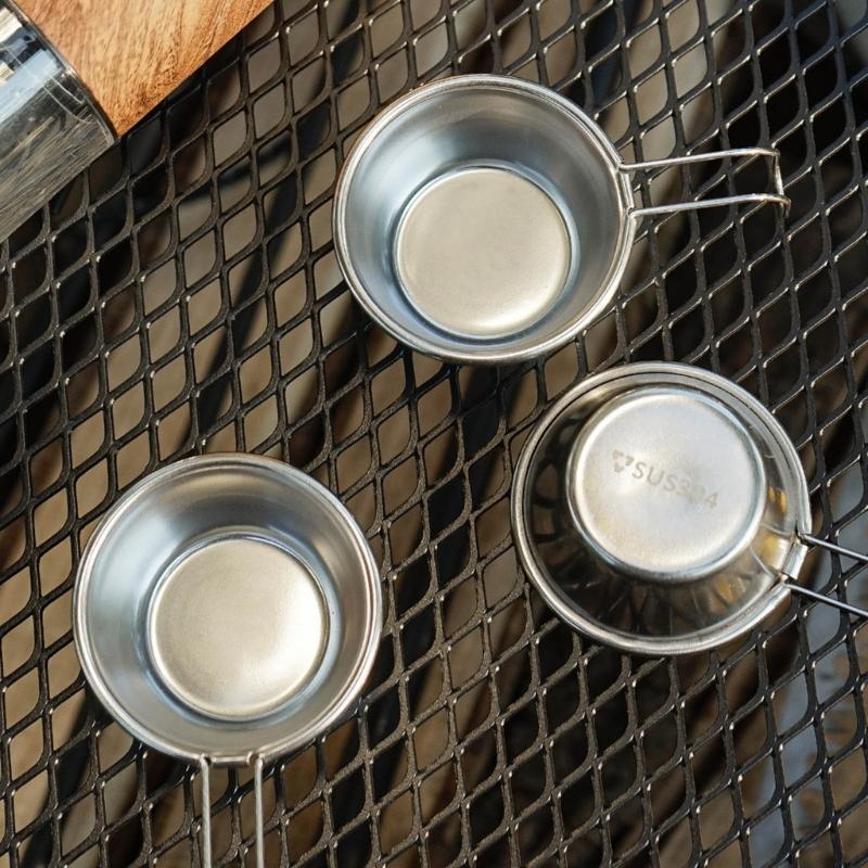 Camping Cookware Multipurpose Stainless Steel Cup with Hook Handle 50ml Capacity For Hiking Backpacking Adventure