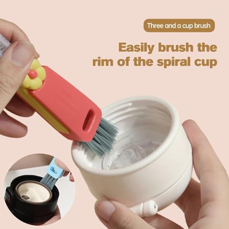 3 In 1 Cup Lid Cleaning Brush Crevice Cleaning Brush for Bottle Gap Tight Spaces Cup Multifunctional Cleaning Brush 3PCS