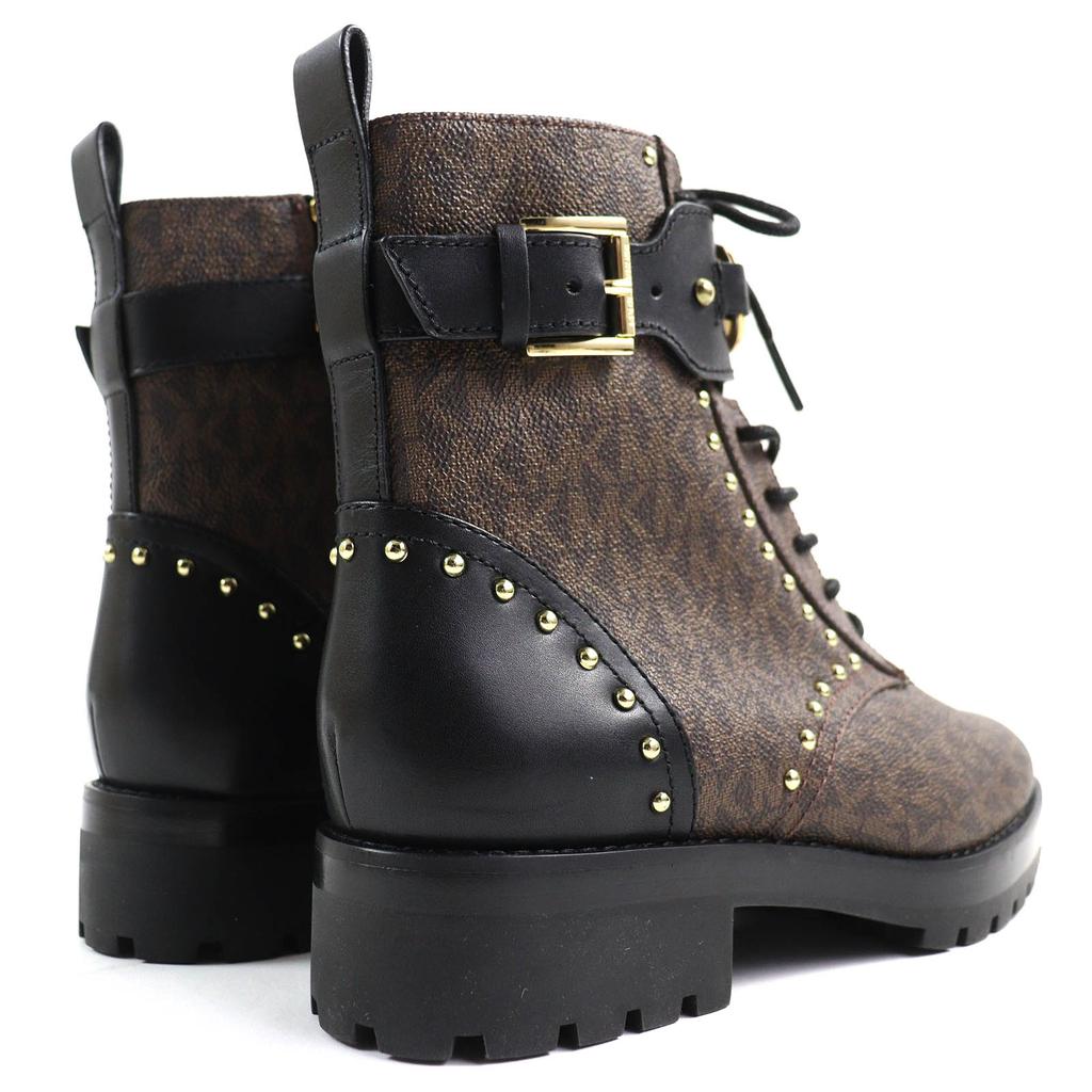 Pristine Michael Kors Short Boots  Combat Boots Brown Black Synthetic Women 6.5 Used